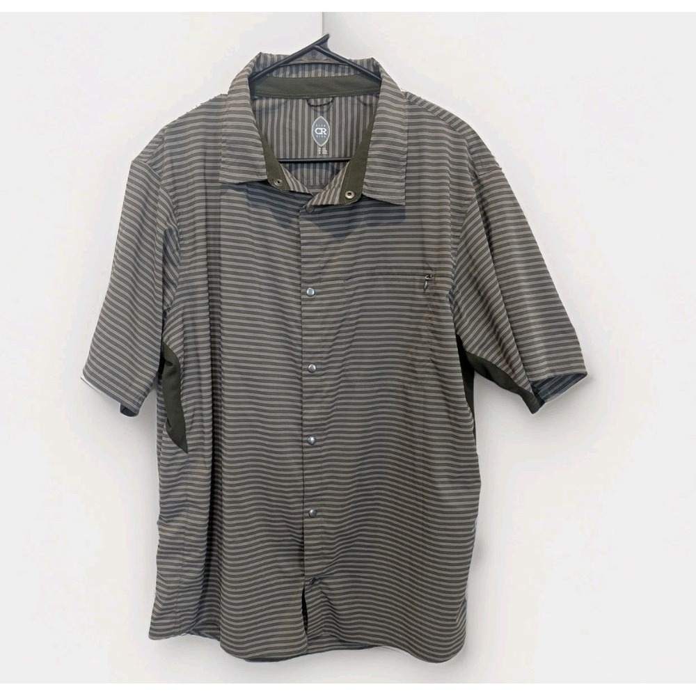 Club Ride XXL Snap Button Shirt Gorpcore Outdoor Cycling Utility Stripe
